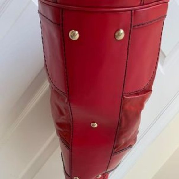 Gucci Red Coated Canvas and Leather Large Dialux Queen Bow Tote Bag - Picture 8 of 15